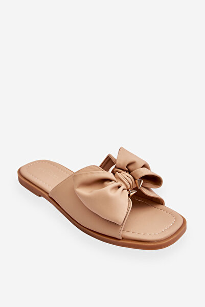 Evento Women's leather slippers with beige sole 37