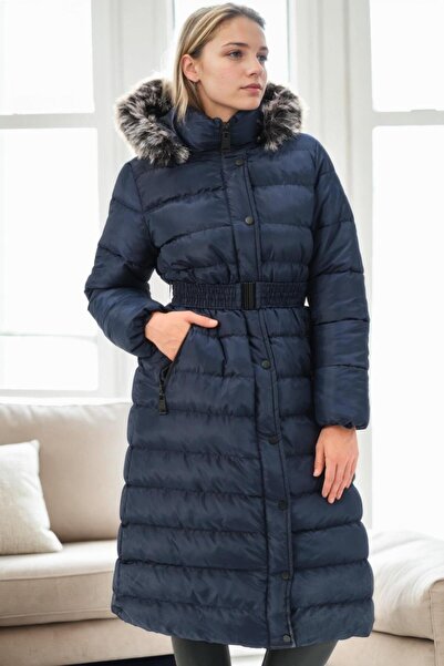 Dewberry Z6779 Coat-Dark Blue-1