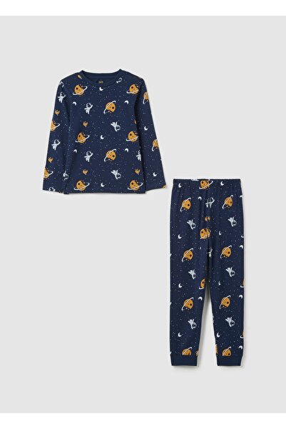 Ovs Children's blue pure cotton pyjamas with regular fit