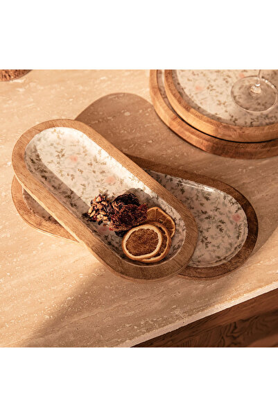 Chakra Carina Sunum Tabağı 30x13cm Natural