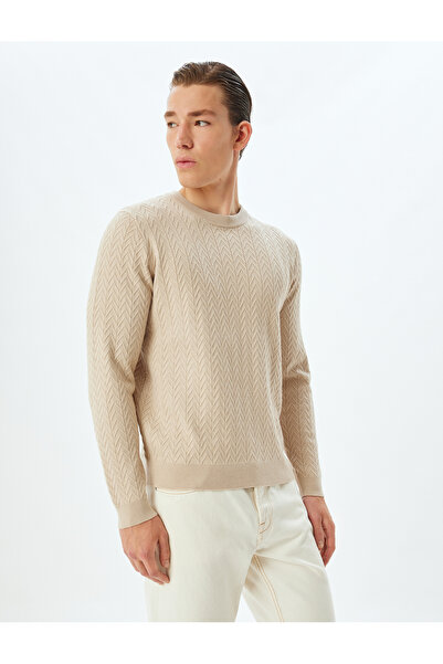 Koton Winter Knitwear Sweater Basic Textured Viscose Blend