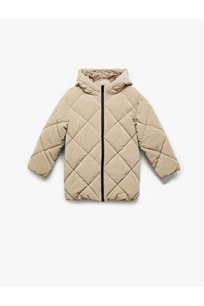 Koton Long Sleeve Zippered Quilted Hooded Puffer Jacket