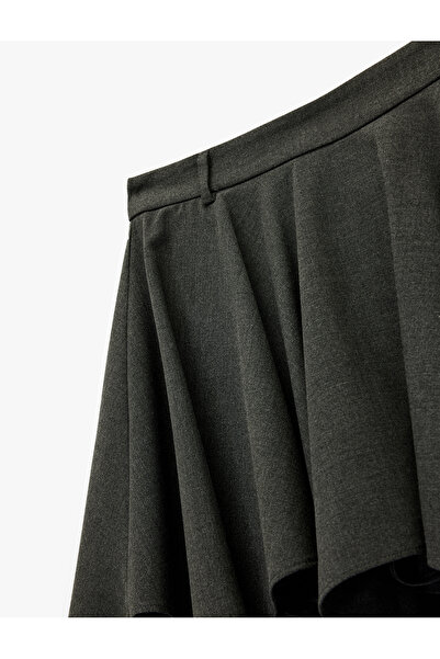 Koton Viscose Blended Flared Asymmetrical Cut Mini Skirt