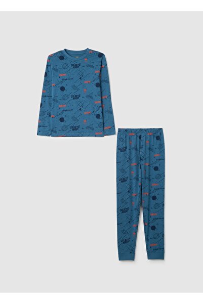 Ovs Children's pyjamas in pure blue cotton