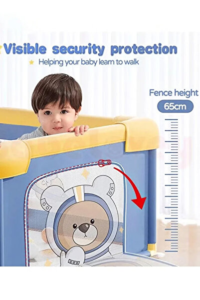 Generic Large toddler stainless steel foldable safety baby playpen, suitable for indoor play for babies