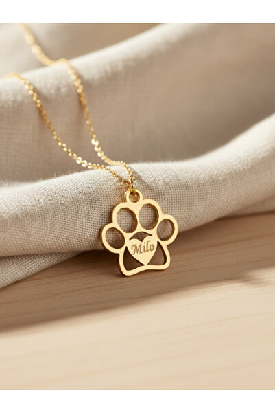 luvee 925 Ayar İsimli Pati Gümüş Kolye