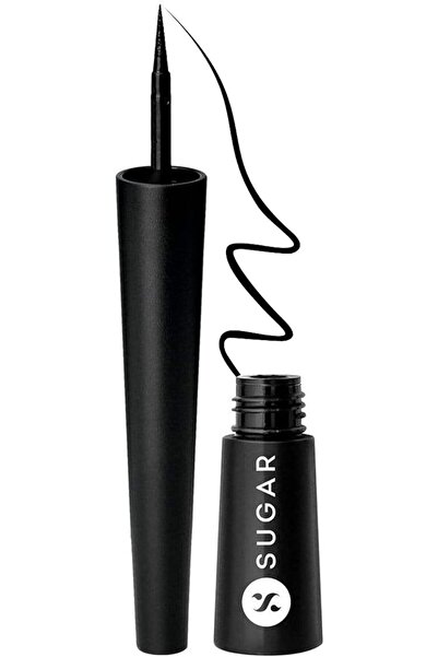 SUGAR Cosmetics Gloss Boss 24Hr Glossy Eyeliner Gel With Brush - 01 Back In Black (3ml)
