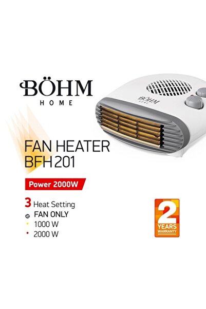 BÖHM Electric fan heater BFH201 BÖHM, 3 power levels 750/1000/2000W, heating surface 20-25 m