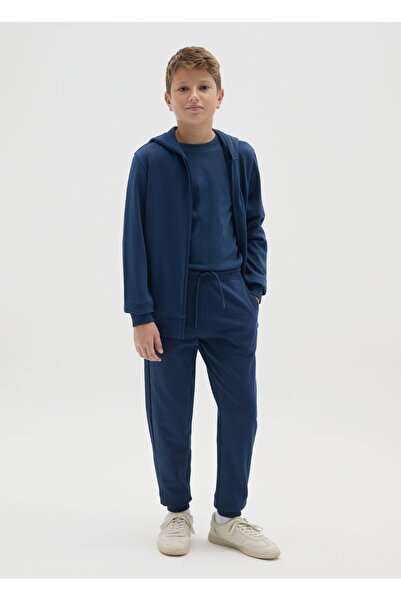 Ovs بنطلون رياضي للأولاد من القطن الخالص باللون الأزرق بقصّة عادية