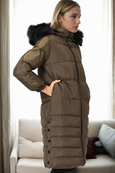 Dewberry Z9740 Coat-Khaki