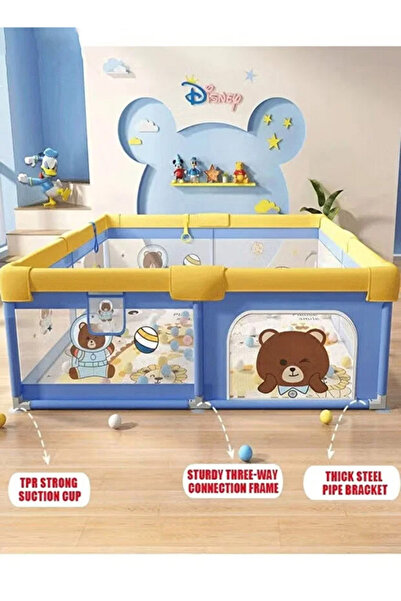 Generic Large toddler stainless steel foldable safety baby playpen, suitable for indoor play for babies