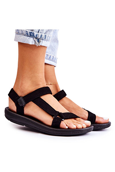 BOTO Sandaluri sportive din piele de căprioară pentru femei Negru Harris 37