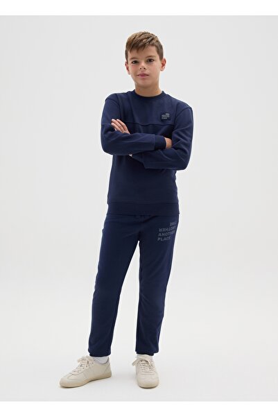 Ovs بنطلون قطني أزرق بقصة عادية للأولاد