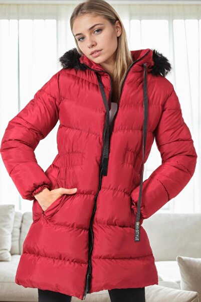 Dewberry Z9764 Coat-Burgundy