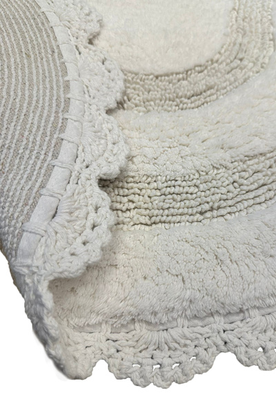 Chilai Home Monre Ecru 2-Piece 100% Cotton Bath Mat Set