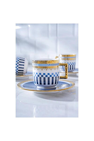 ACAR Navy 6 Kişilik Kahve Fincan Takımı - 90 ml MSKF88