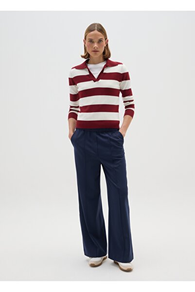 Ovs Wide Leg Blue Trousers