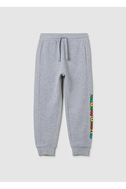 Ovs بنطال رياضي قطني رمادي للأطفال بقصّة عادية