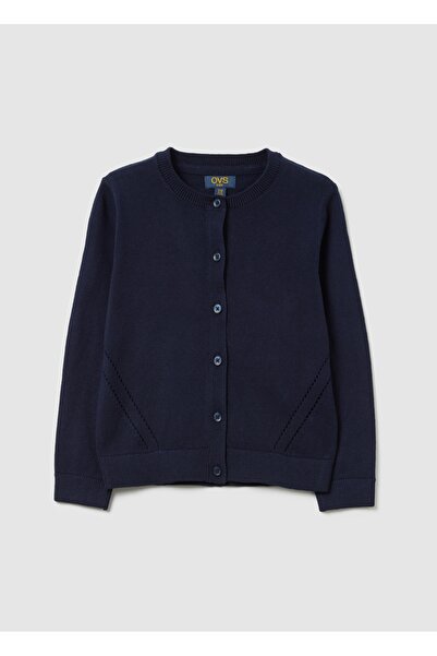 Ovs Girls' blue cotton cardigan, regular fit