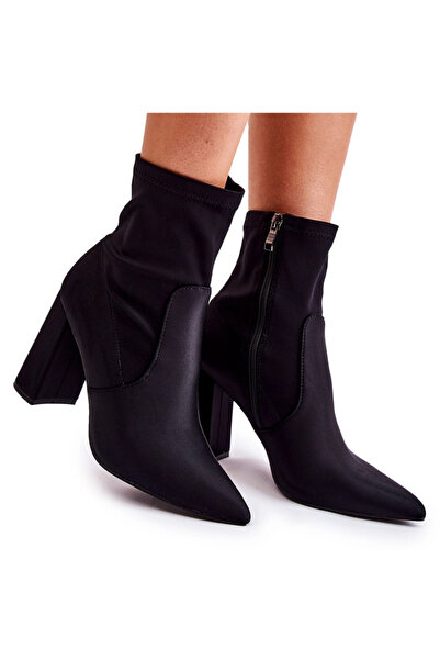 BOTO Women's material boots on black heel 40