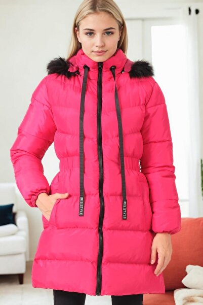 Dewberry Z9764 Coat-Fuchia
