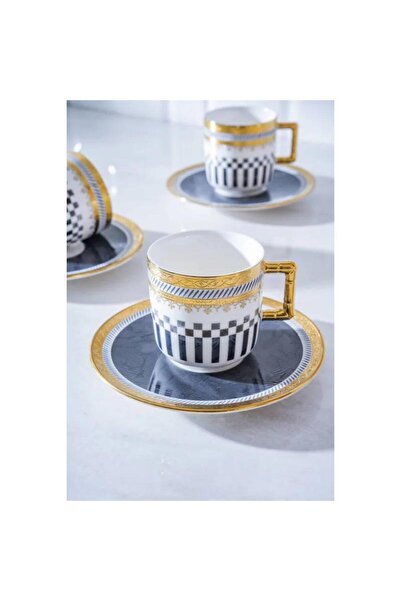 ACAR Black 6 Kişilik Kahve Fincan Takımı - 90 ml MSKF87