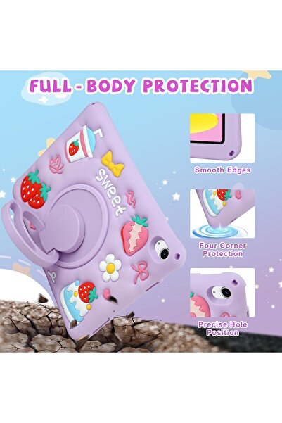 Coolden Husa de protectie pentru iPad Gen 11 de 11inch si iPad Gen 10 10, 9 inch, rezistenta la socuri, mov