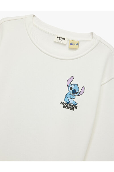 Koton Licensed Stitch Printed Long Sleeve Crew Neck Sweatshirt