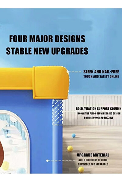 Generic Large toddler stainless steel foldable safety baby playpen, suitable for indoor play for babies