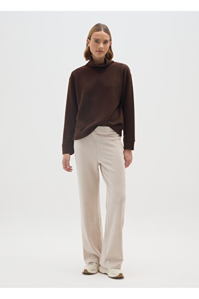 Ovs Beige wide leg stretch cotton trousers