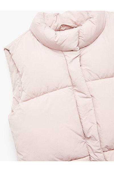 Koton Mock Neck Zippered Sleeveless Inflatable Vest