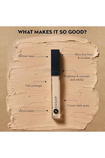 SUGAR Cosmetics Magic Wand Waterproof Concealer - 07 Vanilla (Latte Fair, Golden Undertone)