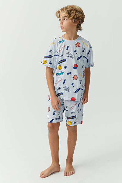 PAULMARK Erkek Çocuk Baskılı Pijama Takım