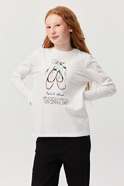 PAULMARK Bluză cu mânecă lungă pentru fete cu imprimeu