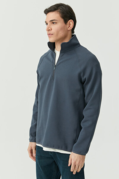 PAULMARK Ανδρικό μπλουζάκι με φερμουάρ και γιακά