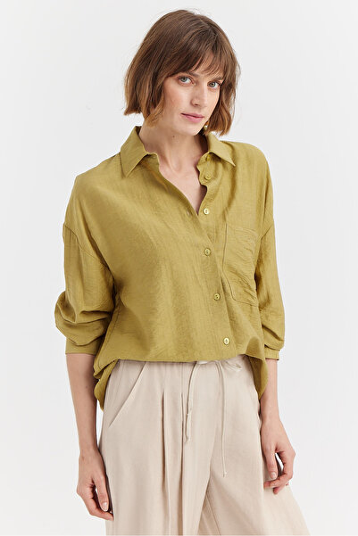 PAULMARK Women's Textured Oversized Shirt