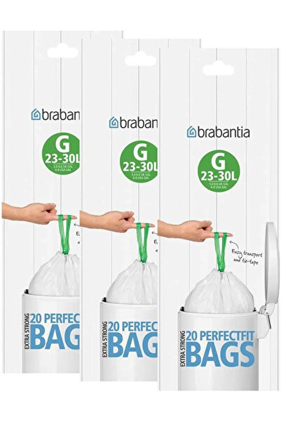Brabantia Bin Bags Size G 23-30 Litre Bin liners (60 Bags in Total)