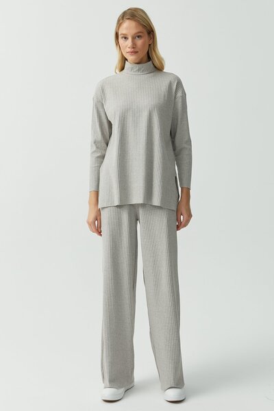 PAULMARK material reiat Pantaloni cu talie elastică