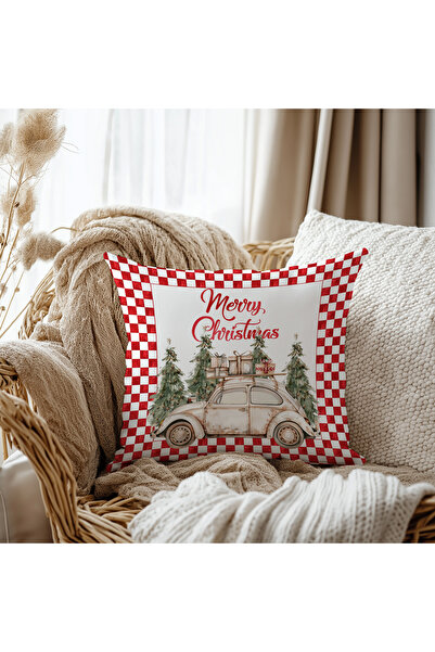 Evmila Mery Christmas Pattern Velvet Cushion Cover 43X43 cm Double Sided Prin...