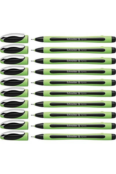 SCHNEIDER قلم تحديد دقيق ذو رأس مسامي 0.8 مم، أسود - علبة من 10 قطع