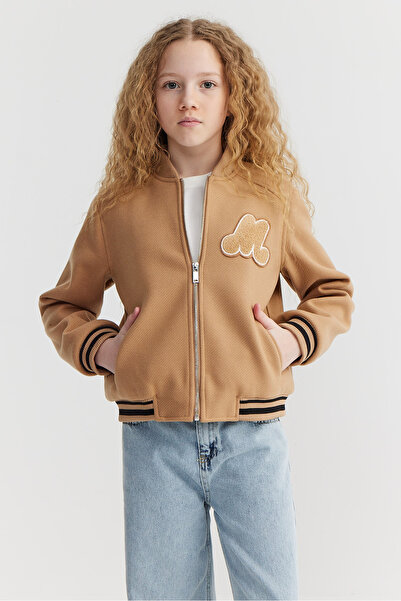 PAULMARK Κοριτσίστικο παλτό κολλεγίου με λεπτομέρεια κεντήματος