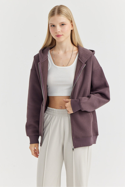 PAULMARK Women's Hooded Front Zipper Sweat Top