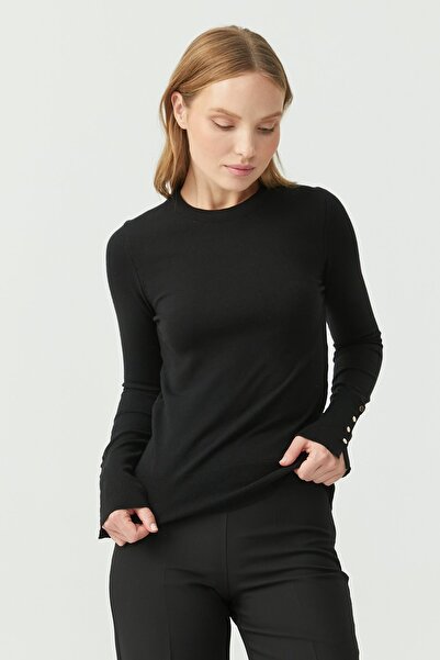 PAULMARK Pulover tricotat subțire guler rotund pentru femei