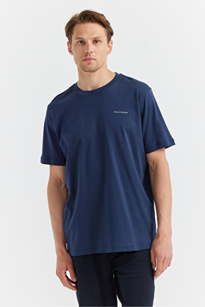 PAULMARK Tricou basic cu guler rotund pentru bărbați