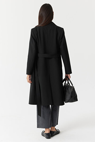 PAULMARK Kadın Kruvaze Kapama Trençkot