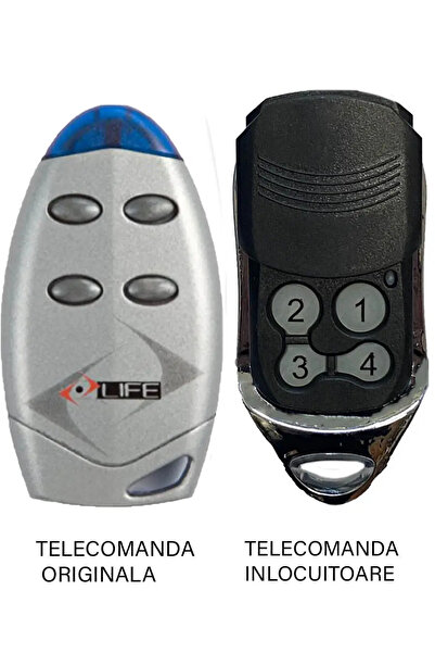 OEM Telecomanda inlocuitoare poarta garaj Life VIP/ VIP4 cu 4 canale/ frecventa 433.92MHz/ Rolling Code