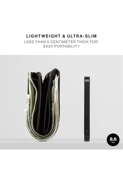 Native Union (RE) Classic Power Bank 5000mAh, Slim Magnetic 15W Wireless, MagSafe Compatible - Black