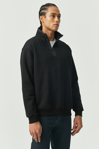 PAULMARK Mock Neck Half Zipper Sweat Top