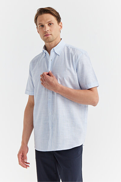 PAULMARK Ανδρικό κοντομάνικο πουκάμισο κανονικού σχήματος