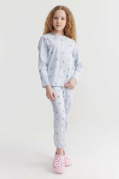 PAULMARK Kız Çocuk Baskı Detaylı Pijama Takımı
